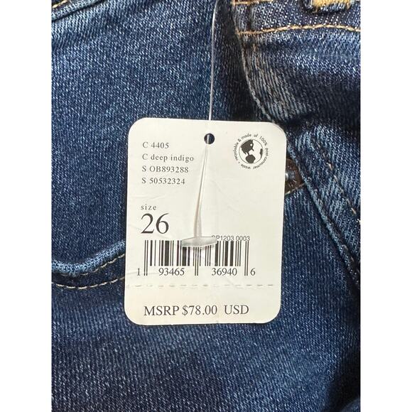 Free People High-Rise Raw-Edge Skinny Jeans Deep Indigo 26 - Picture 9 of 11